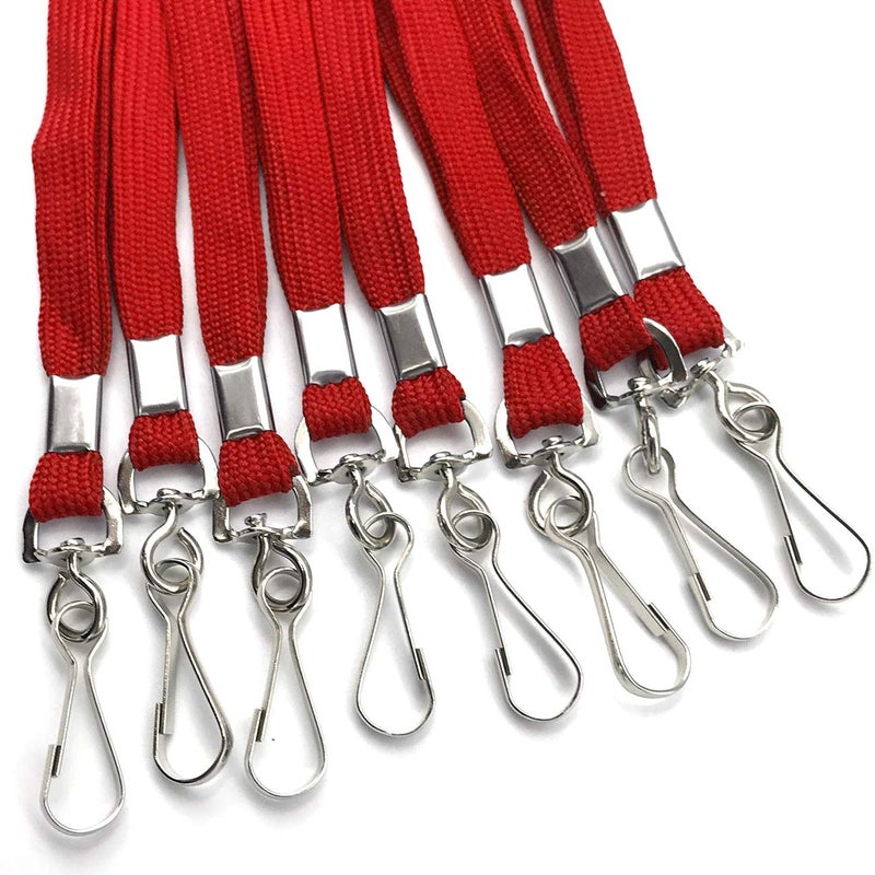 Beebel Safety Lanyards Premium Breakaway Lanyard Comfortable Neck Straps Lanyards Swivel J Hook for ID Badges (Red, 50 Pack) - Image 4